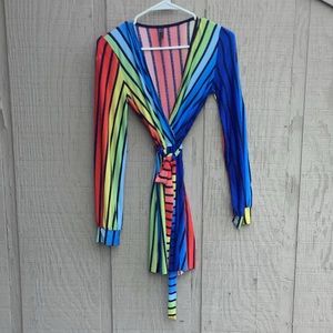 Multi-Color Striped Short Suit